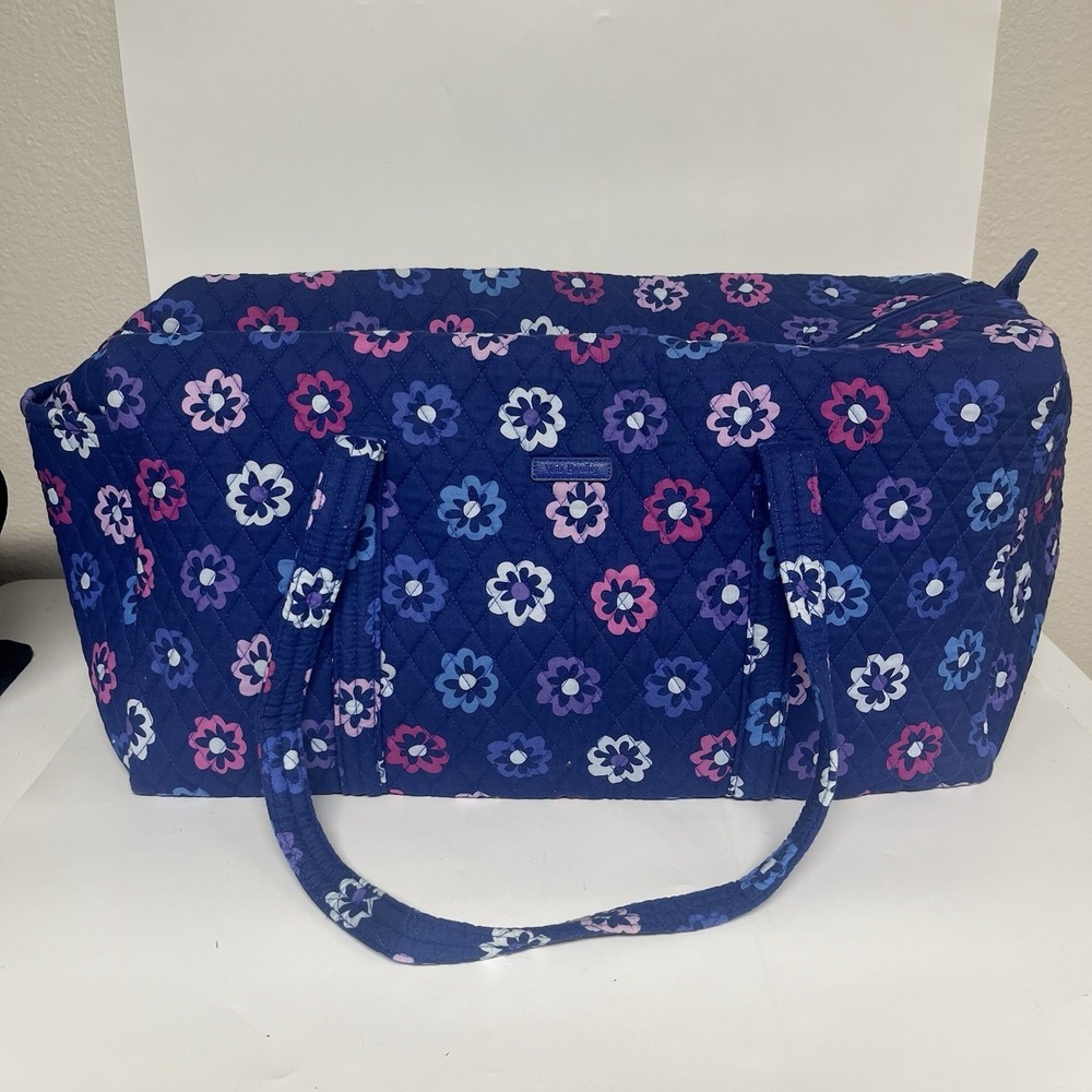 Vera Bradley Quilted Floral Cotton Large Duffle Bag, Zip Closure, Ellie Flowers‎